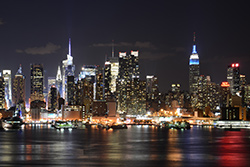 New York skyline at night